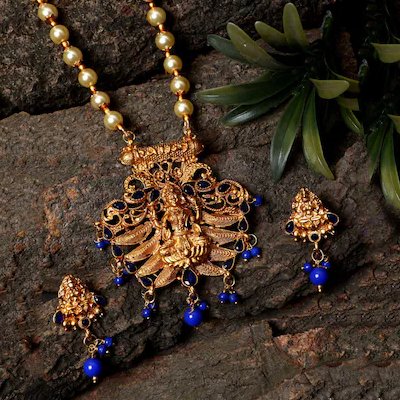 Antique silver Finish Temple Necklace